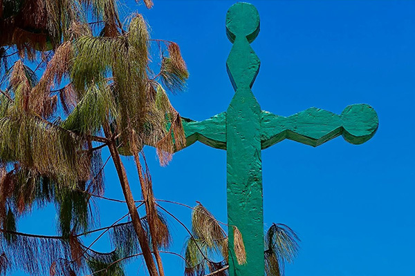 Home Mexican Chamula sacred green cross corn patterns